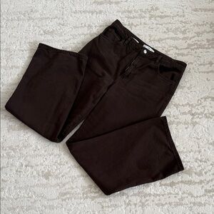 Mango Danila Dark Brown High Waist Wide Leg Jeans - Size 12